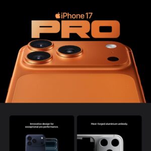 iphone 17 pro max 1 tb: 17.42 cm (6.9″) display with promotion, a19 pro chip, best battery life in any iphone ever, pro fusion camera system, center stage front camera; silver